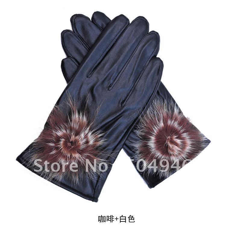 Free shipping,10pairs/lot, 2011 Women's Windproof and waterproof warm gloves,leather gloves,KM-GL003