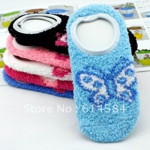 Free shipping,10pairs/lot,casual socks Candy color warm butterfly floor socks towel socks for women,wholesale Y-S07