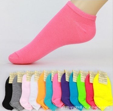 Free Shipping 10pairs with different colors  Socks for Women Candy Colors Cotton Womens Fashion Low Cut Ankle Crew Slipper Socks