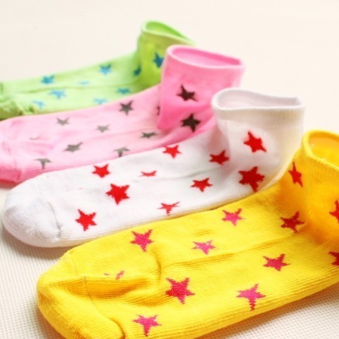 Free Shipping! 10pcs/lot A108 socks candy color bow five-pointed star rabbit socks invisible sock slippers