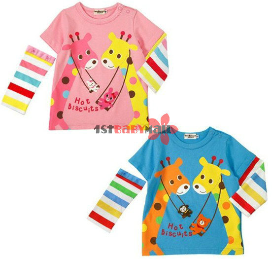 free shipping! 10pcs/lot baby girls/boys' T-shirt cartoon hoodies long sleeve jacket animal modelling Tees baby outfits/outwears