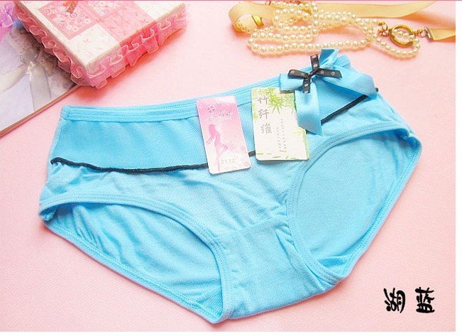 Free shipping(10pcs/lot)Cute lady Brifes Lady candy color underwear Sweet underwear Bamboofiber bowknot briefs