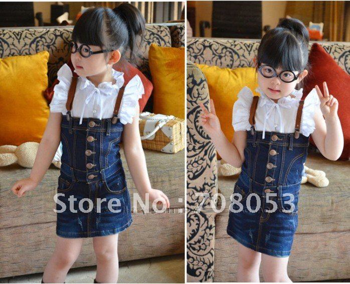free shipping 10pcs/lot kids wear children clothing girls dresses skirts Flare Sleeve Stripe skirts