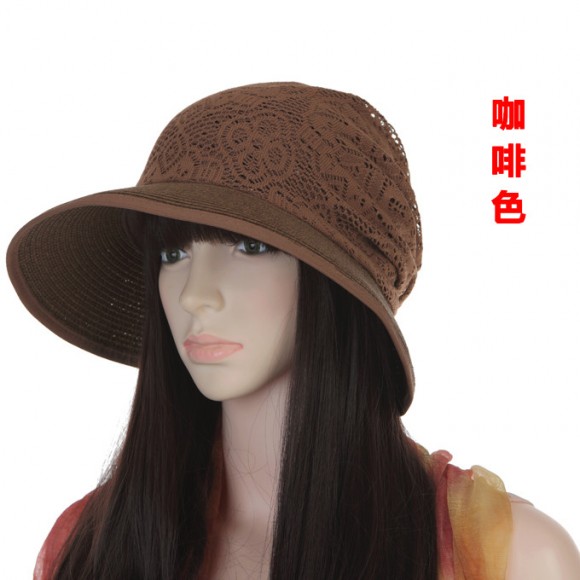 Free Shipping 10pcs/lot(mix order) Delicate cutout cloth strawhat large along the strawhat women's sun-shading beach cap