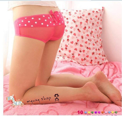 Free shipping(10pcs/lot)New arrival: Lady sexy cotton underwear/Breathable cotton briefs/Sexy  briefs/Cute polka dot briefs