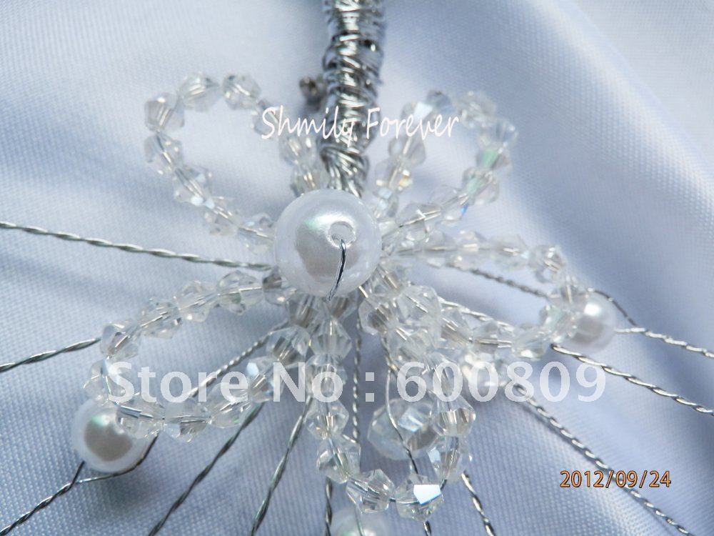 Free Shipping! 10pcs/Lot New High quality Crystals with Pearl Bridal Groom Wedding boutonnaire