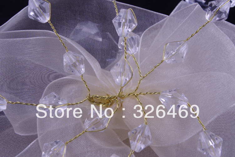 Free shipping 10pcs/lot party fashion white wedding flower wrist corsage prom evening bride crystal bouquet ribbon Bracelet