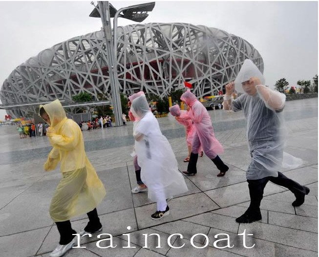 Free shipping 10pcs/lot PE material 6 colors disposable raincoat