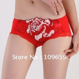 Free shipping 10pcs/lot,Peony flower bud silk sexy temptation triangle pantiesfemale/underwear women sexyCY-U02