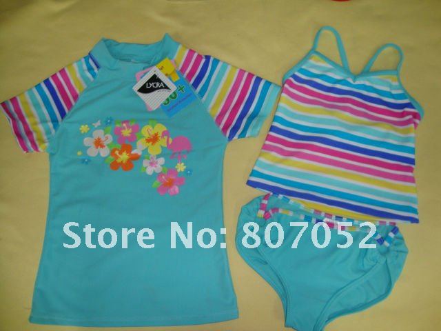 Free Shipping,10pcs/lot,Protective Clothing+Two-pieces,Baby Swimwear,Kid Swimsuit,girl swimsuit,Children Costume GS89