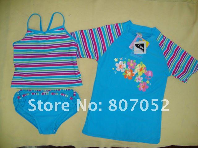 Free Shipping,10pcs/lot,Protective Clothing+Two-pieces,Baby Swimwear,Kid Swimsuit,girl swimsuit,Children Costume GS90