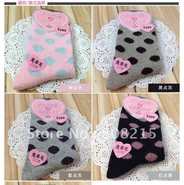 Free shipping 10pcs/lot Rabbit wool socks autumn and winter warm in barrel stocking