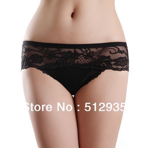 Free Shipping 10pcs/lot Sexy Lace Bamboo Women Panties ,Low Waist Seamless Lady's Bricefs ,Beautiful Underwear .#J103