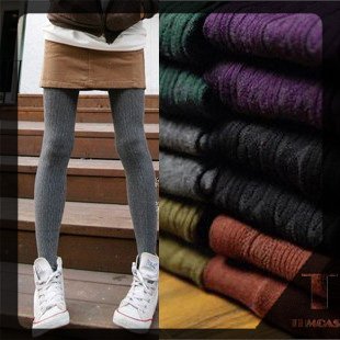 free shipping - 10pics/lot thickening knitting wool, womens adulst Warm pants,one size