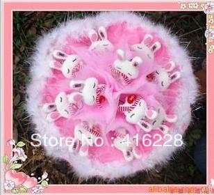 Free shipping 11 scarves bunny cartoon bouquet dried flowers natural crafts ZA552