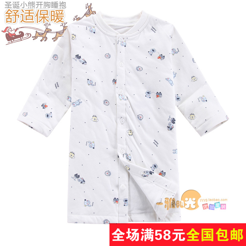 Free shipping 12 autumn and winter 22460018 cotton-padded thickening 100% cotton baby robe child sleepwear 100601