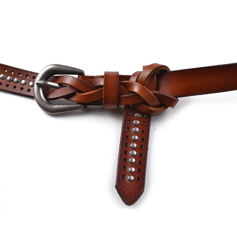 Free Shipping 12 genuine leather belt female rivets decoration belt fashion all-match casual belt