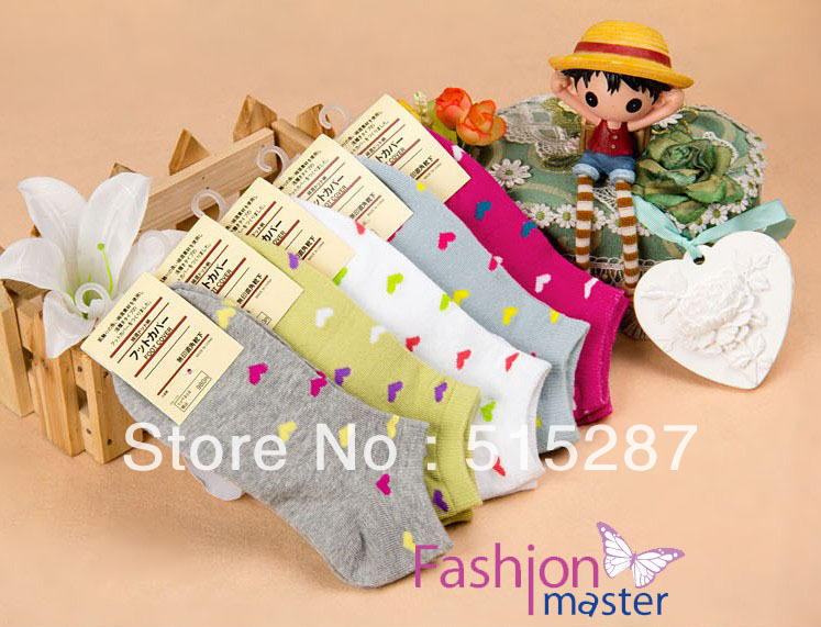 Free shipping (12 pair/lot)2013 Spring and autumn season ladies socks, Sweet love fashion socks,cotton socks,