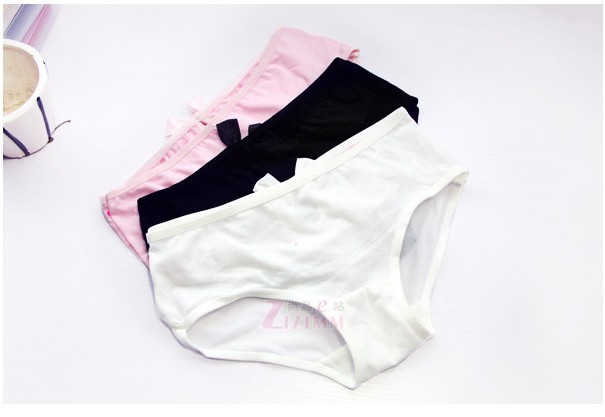 Free shipping -12 pcs bud silk bowknot briefs little half perspective cotton ladies underwear wholesale 12 colors
