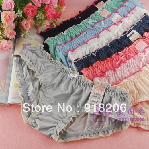 Free shipping(12 pieces/lot) Seamless Soft Lace Sexy Women's Underwear Briefs Ladies' Panties color random mixed