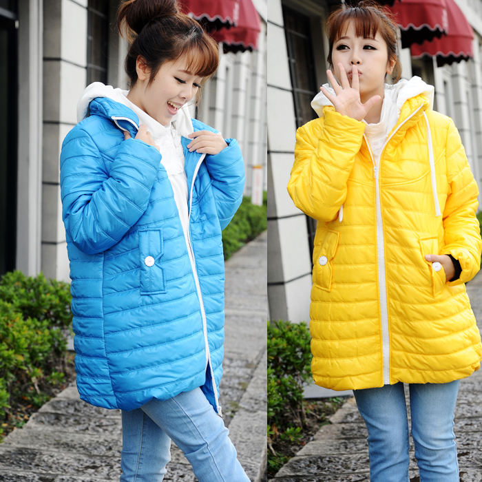 free shipping 12 winter maternity clothing casual thickening thermal wadded jacket outerwear candy color cotton-padded jacket