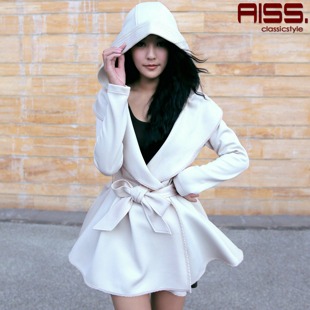 Free shipping 1212 women's handsome long design outerwear hooded trench