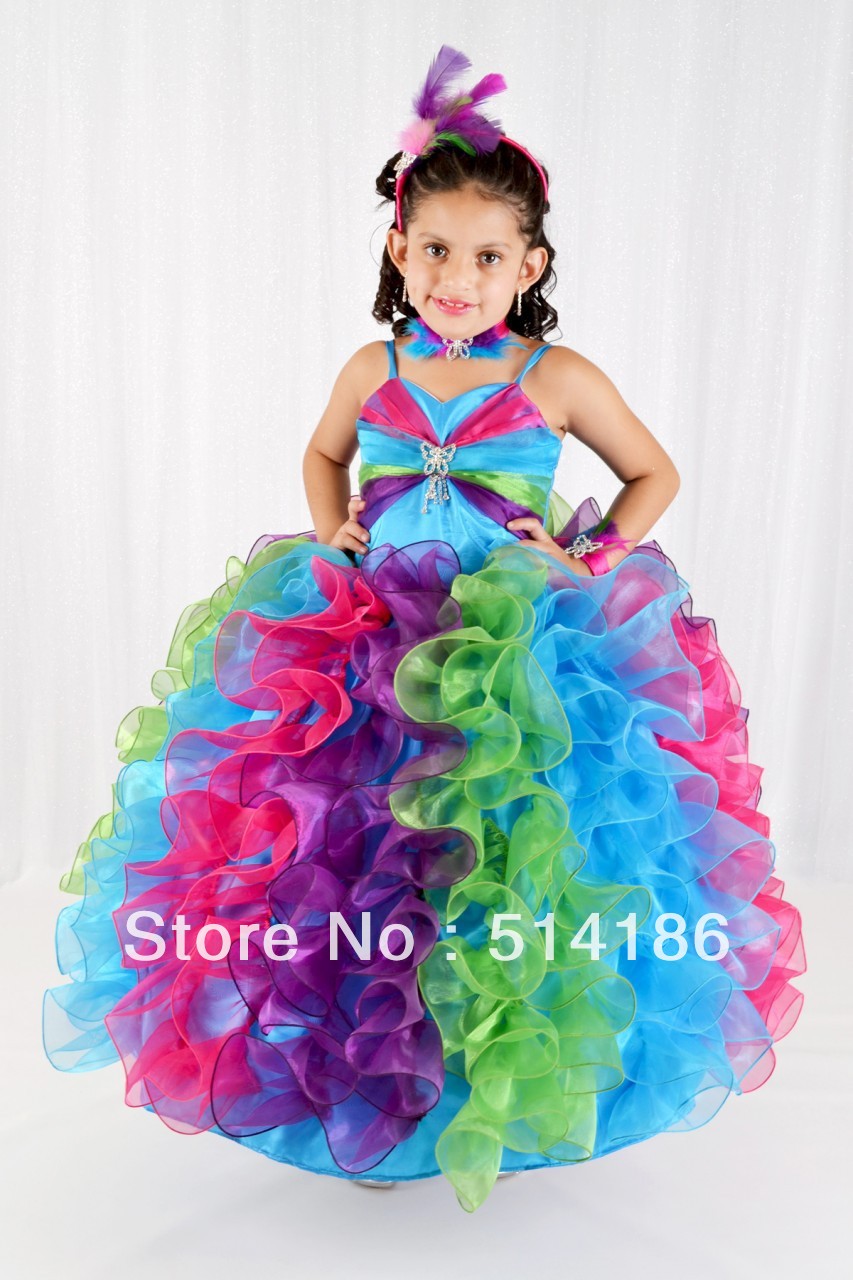 free shipping 1227296  european  Princess   lots of colors like Rainbow   party dress of children