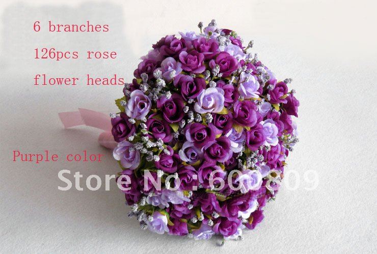 Free shipping! 126pieces/lot Simulation Flowers Wedding Bouquet Bridal Bouquet