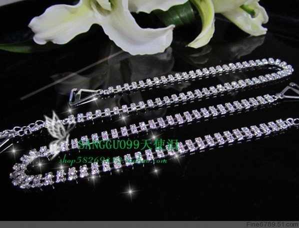 Free shipping-12Pair 2Rows Rhinestone Shoulder Strap Sash Aiguillette