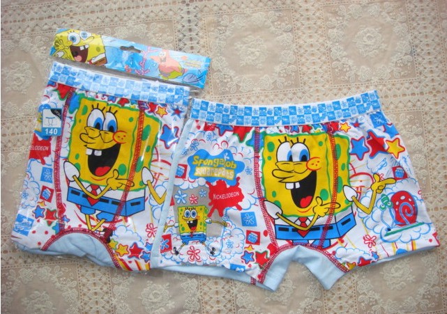 Free shipping!! 12pcs/lot baby girls' cartoon panties SpongeBob shorts cotton panties girls' underwear fashion boys short pants