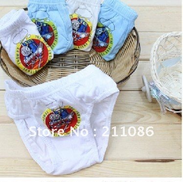 Free Shipping 12pcs/lot boy locomotive cartoon images of 100% Cotton Children's underwear briefs wholesale prices