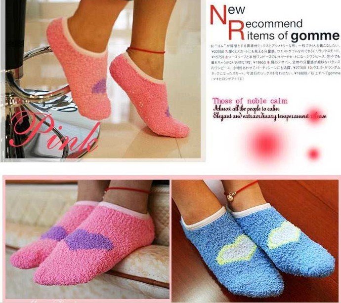 Free Shipping+12pcs/lot Hot Sale!! Wholesale Lovely Winter Women Dot Terry Towel Sock Slipper,Floor Slipper Socks,Colors Mixed
