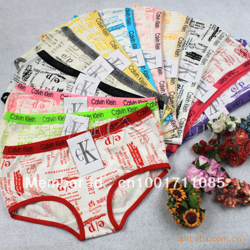 Free Shipping 12pcs/lot mix colous letters sexy narrow-brimmed pure cotton low waist women's Underwear