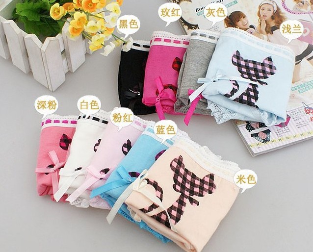 Free shipping(12pcs/lot) Sexy Cat Coloful lady Brifes Lady  underwear Sweet underwear Lovely  style briefs