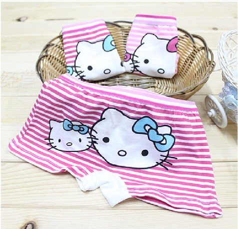 Free Shipping 12pcs/lot striped cat pattern boy / girl underwear Children's briefs & boxer shorts high quality