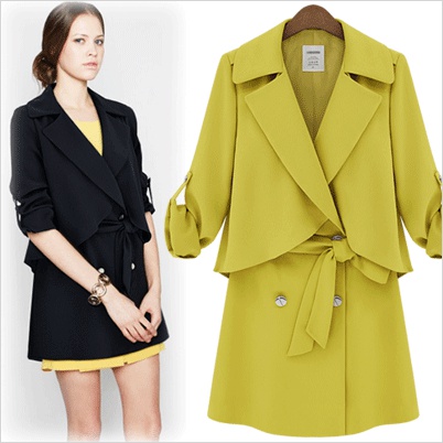 Free Shipping 13 spring nibbuns fashion fashionable casual all-match loose trench outerwear LDX