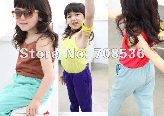 Free shipping 15pcs/lot Fashion Girls jumpsuit  for kids Girl jumpsuits / overalls / one piece clothes