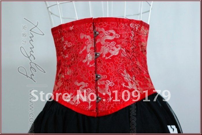 Free Shipping! 18CM Hot Red Waist Cincher Fast Slim 4 Inches Off Waist Fully Steel Boned Corset Bustier