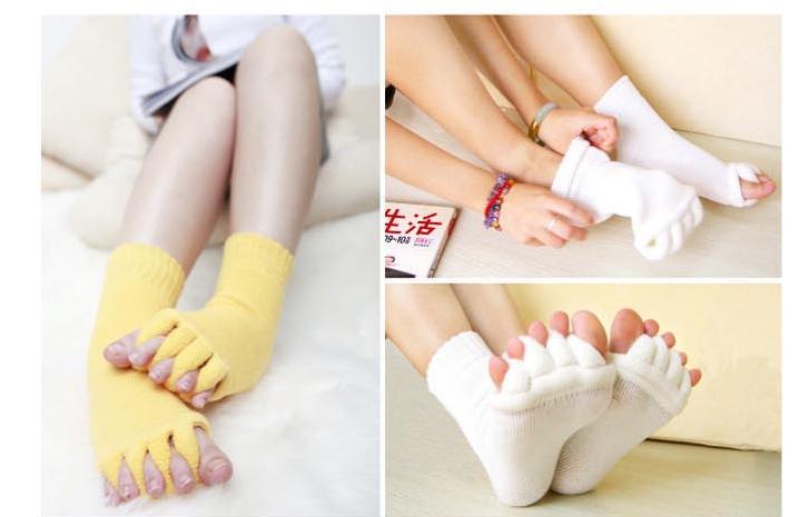 Free Shipping 1pair  Healthcare  Massage  Five toe socks cotton socks women