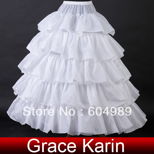 Free Shipping 1pc Grace Karin Brand Long 4 Hoop Wedding Bridal Gown Dress Petticoat Underskirt Crinoline CL2714