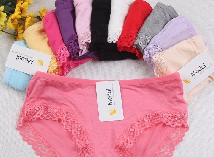 Free shipping!1PC NEW underwear wholesale modal women briefs wholesale lace waist underwear