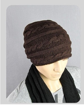 Free shipping 1pcs,Korean version of Horizontal twist popular folding cap,Winter hat,Fashionable men and women knitting wool cap