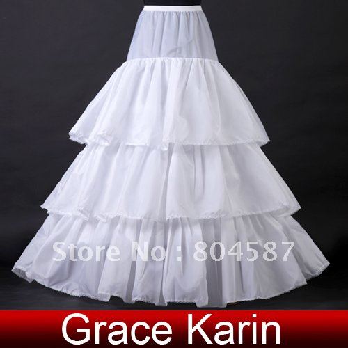 Free Shipping 1pcs/lot!! Charming 3 Hoops Cake Bridal Dress Underskirt Wedding Petticoat Crinoline CL2713