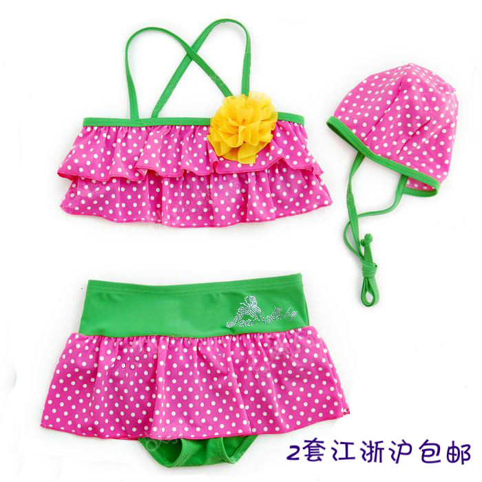 Free Shipping 1pcs/lot Flower print bikini Girl Swimwear Children's split swimsuit, Girl/Baby swimming Suit