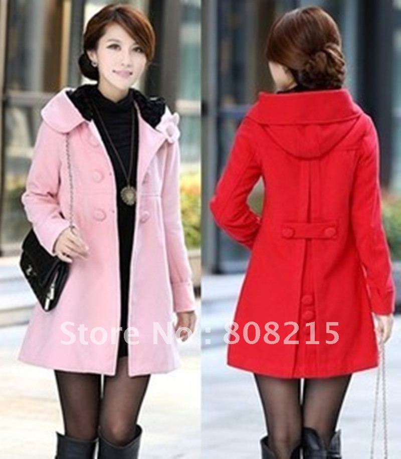 Free shipping 1pcs/lot highest quality women's overcoat  slim woolen overcoat medium-long trench women's clotjhing