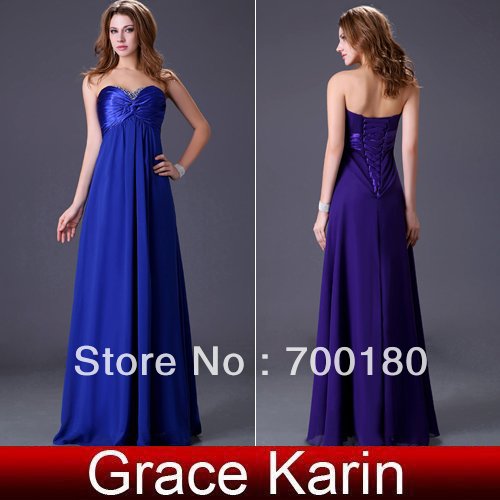 Free Shipping 1pcs/lot Strapless Beads Formal Long Party Gown Chiffon Evening Dresses 2012 For Women's CL1239