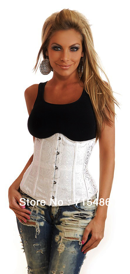 Free Shipping 2 Available Colors White Black Waist Cincher Underbust Corset