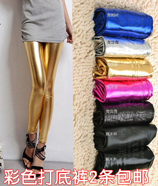 free shipping 2 fashion leather pants multicolour matt faux leather pants autumn and winter women slim legging