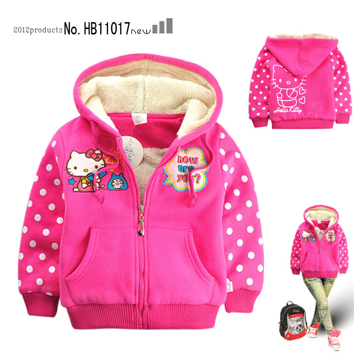 Free  shipping 2 female child cotton-padded jacket thick cotton-padded jacket cartoon girl wadded jacket child thermal outerwear