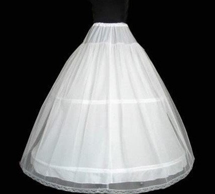 Free shipping: 2 hoop petticoat with lace edge